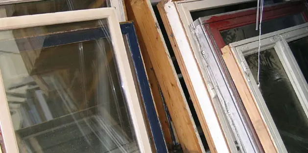 Glasaffald Vinduer med rammer
