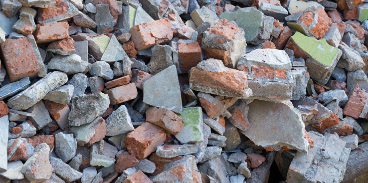 Sten og mursten blandet